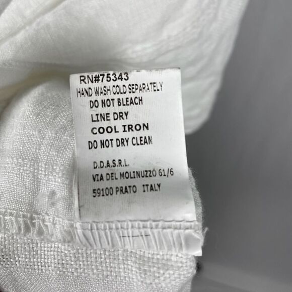 Lina Tomei Italy NWT 100% Linen White Blouse - Women’s S - Picture 7 of 8